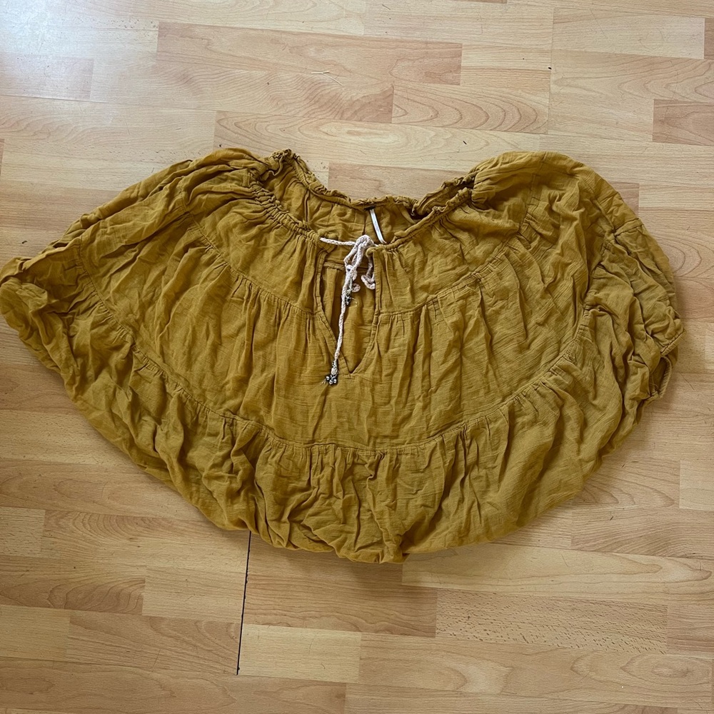 Free People Mustard Blouse